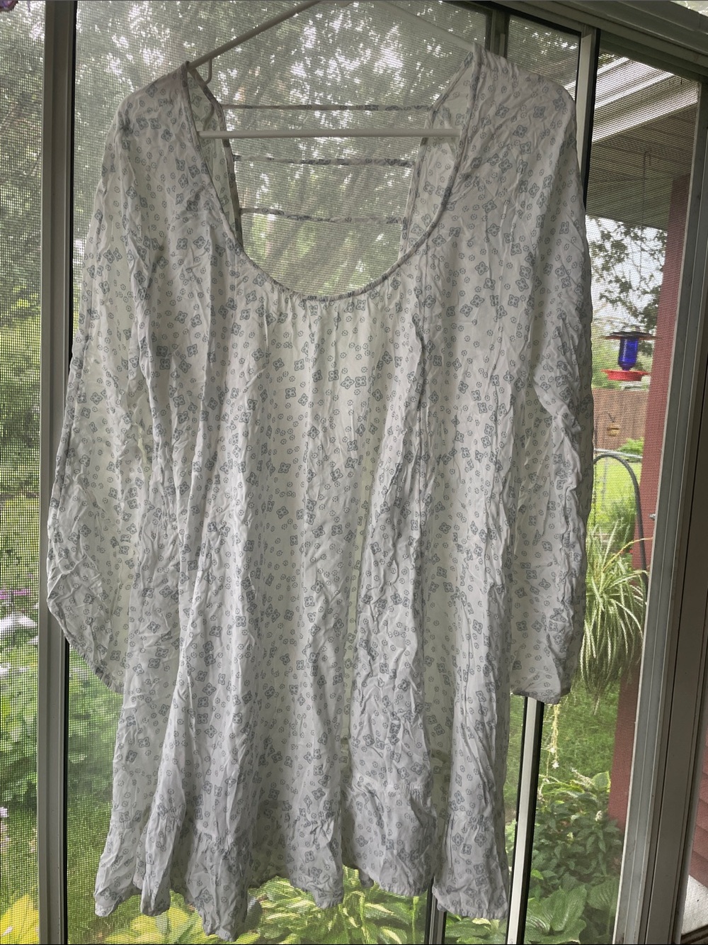 Free People White Floral Tunic XS